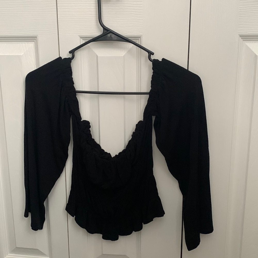 Black, off shoulder top